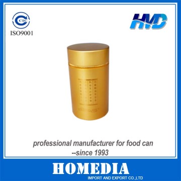 Small Gold Round Tin Can For Tea Package