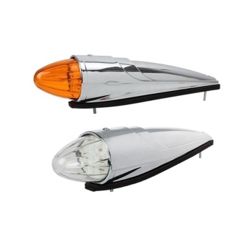 Super hell 17 LED Amber Torpedo Kabinen -Kabinen -Kabinen -Dachlichter Montage - Chrom Heavy Duty Trucks