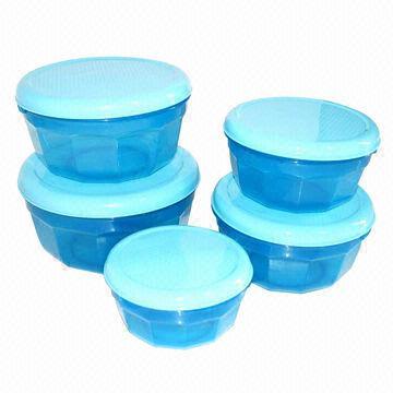 5pcs Plastic Food Container with Honeycomb Lid