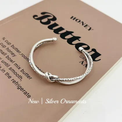 925 Sterling Silver Woven Knot Bracelet - Wholesale Silver Jewelry