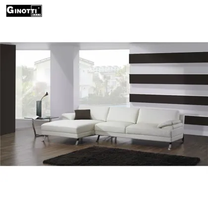 Natuzzi style white corner leather sofa