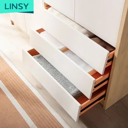 Linsy Two Doors Bedroom Set with Wardrobe Cabinet Designs - Modern Solid Wood Wardrobe FT1D