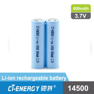 14500 800mAh 3.7V Li-ion rechargeable battery