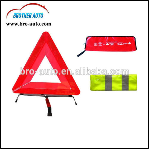 Good price plastic ABS red color reflective Car Warning Triangle kit with metal leg