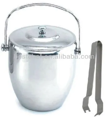 stainless steel portable Ice pail with tong