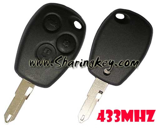 Renault 3 Button Remote Key With Ne73 Blade Round Button With Pcf7947 ...