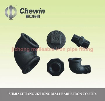 useful black malleable iron pipe fittings elbow,plug,bushing