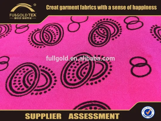 2016 hot selling woven fabric dyeing rayon flocking in keqiao fullgold