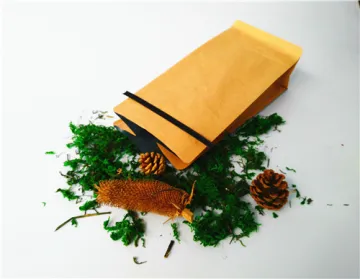Kraft Paper Flat Bottom Pouch With Tin Tie