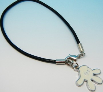 fashion kids leather bracelets with cartoon charms