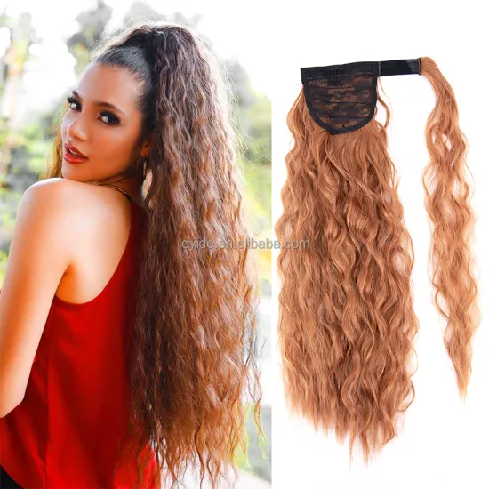 AliLeader Magic Paste Ponytail 22" Long Wavy Clip In Ponytail Hairpiece Synthetic Pony Tail Hair Extension for Women