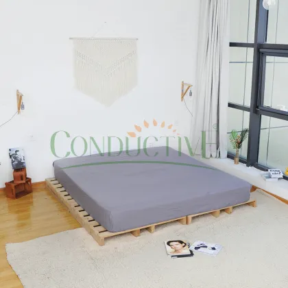 Conductive Grounding Bed Sheet Silver Fitted Sheet