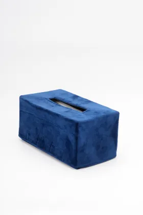 Blue Velvet Yi Embroidery Tissue Box