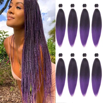 Synthetic Pre-stretched Braiding Hair Perm Yaki Braid Hair Bulk Jumbo Pre Stretched Braiding Hair Expression for Women
