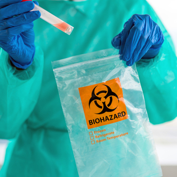 YURUI Factory Hospital Lab Disposable Biohazard LDPE Plastic Specimen Zip Lock Bags
