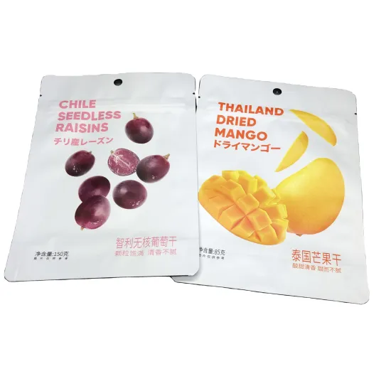Custom Printed Food Packaging Bag For Dried Mango/Raisins 85g Heat Sealing Ziplock Bag