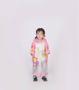 All season Kid outdoor hiking Waterproof color customized translucent single person TPU raincoat
