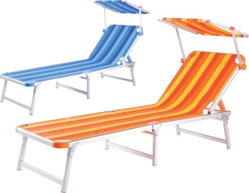 Hot Selling Personalized Foldable Aluminium Beach Chair With Sun Shade