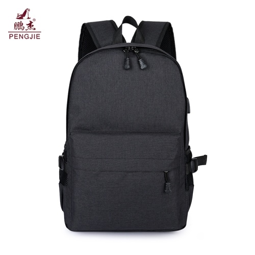 Gray School Anti Theft Bag USB Charging Backpack