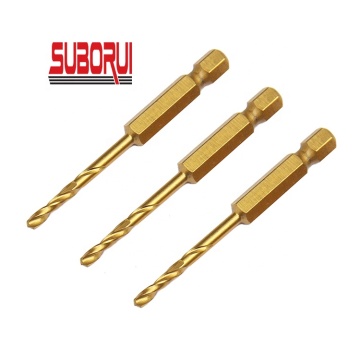 SUBORUI 135° Ti-Coated HSS Drill Bit 6mm Hex Shank for Steel