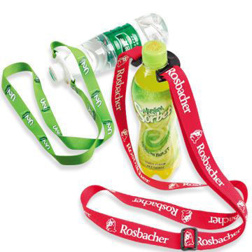 Bottle holder lanyard with printing logo, made of polyester, customized size and logo are welcome