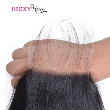 HD Lace High Definition Swiss Lace Closure Pre Plucked Straight Lace Closure With Baby Hair