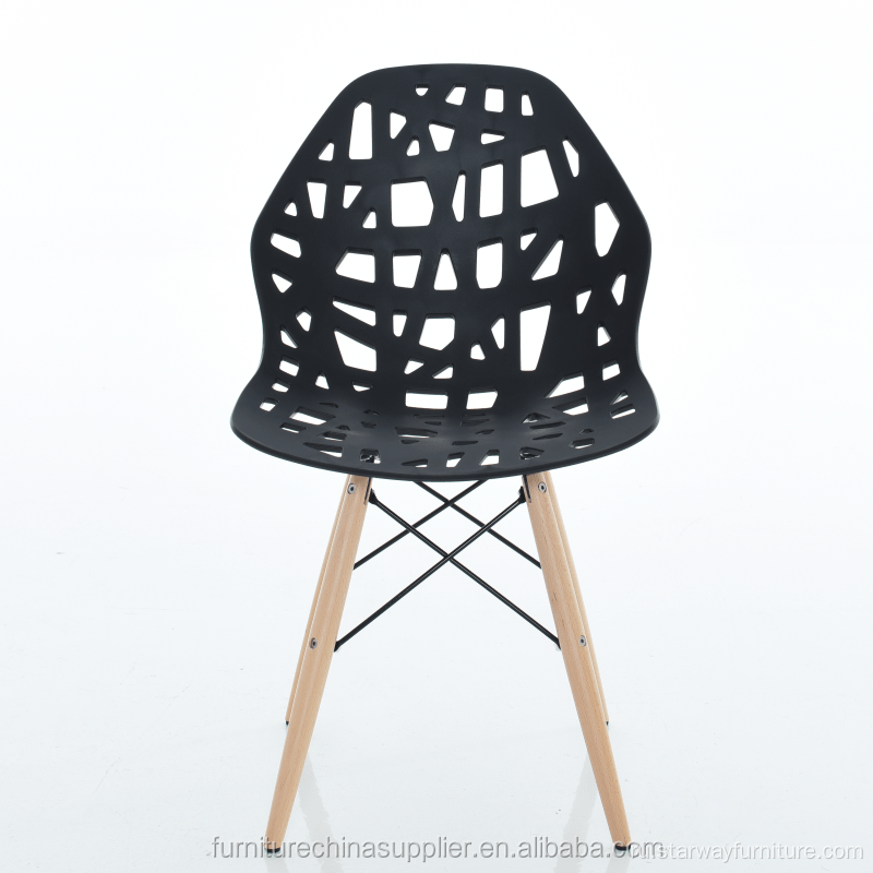 современный красочный пластиковый стул из дерева с полым сиденьем из полипропилена