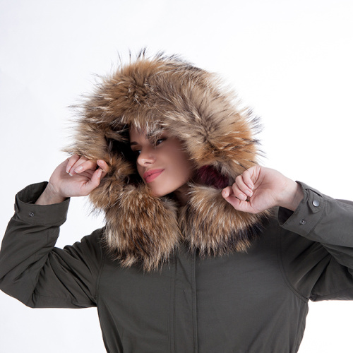 Fur coat fur collar parka