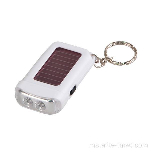 Mini PVC Plastik Peribadi LED Keychain Obor Solar