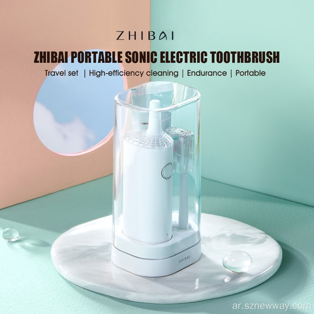 Zhibai فرشاة الأسنان الكهربائية القابلة لإعادة الشحن USB للماء
