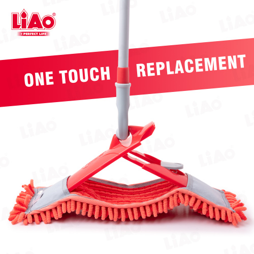 A130064 LiAo 40CM Chenille Microfibra Flat Mop Limpador de piso telescópico ajustável