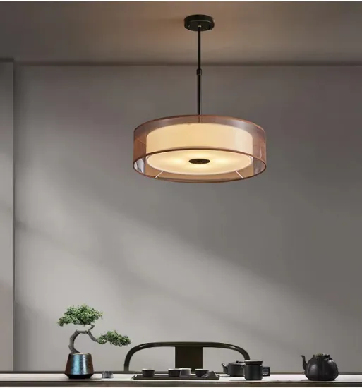 Modern Master Bedroom Ceiling Lamp: Circular Cloth Hanging Style