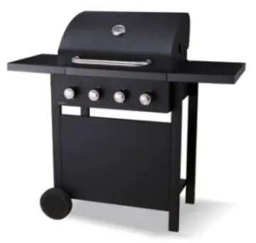 Custom Logo Outdoor Kitchen 4 Burners Gas Grill Trolley Cart Barbecue Party BBQ Grill with Cabinet and Wheels