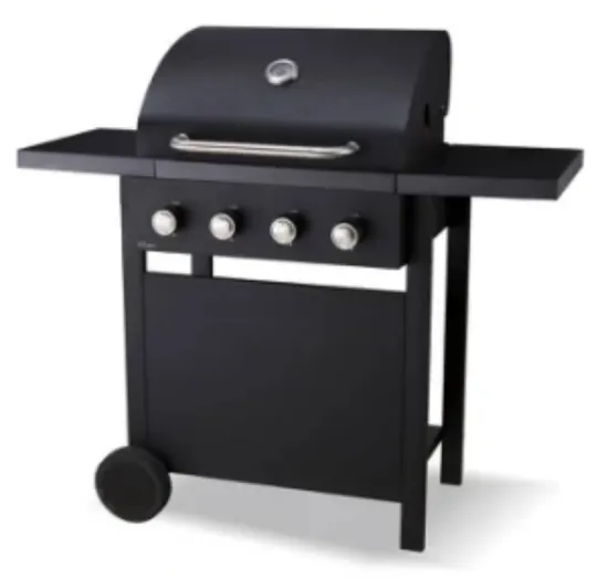 Custom Logo Outdoor Kitchen 4 Burners Gas Grill Trolley Cart Barbecue Party BBQ Grill with Cabinet and Wheels