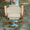 Muebles de exterior silla de campamento de grano de madera portátil