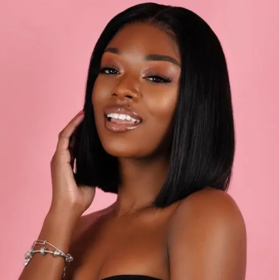 Brazilian Hair Wigs Straight Bob Lace front Human Hair Wigs With Baby Hair Short Cut Wigs For Black Women