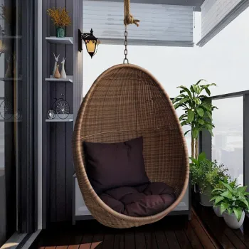 Rattan Swing Patio Garden Indoor Hanging Egg Chair for Comfortable Cushioning