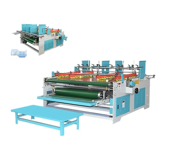 Double Auto Feeder Carton Box Flap Pasting Semi-Automatic Press Type Folder Gluer