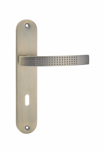 Traditional ordinary aluminum handle on plate