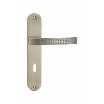 Traditional ordinary aluminum handle on plate