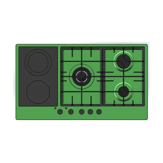 Built-in Home Kitchen Gas and Electric Hob with 2 Ceramic Hobs and 2 Gas Burners
