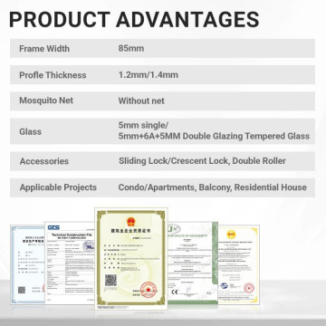 Minimalist Style Double Track Aluminum Alloy Sliding Door