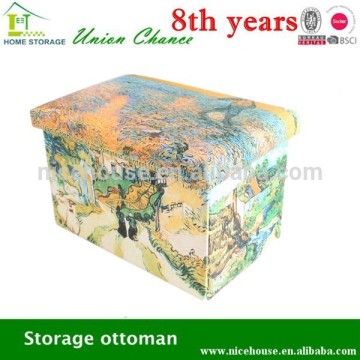 2015 abstract painting folding Ottoman stool for home organization in style of SU15+/OT00057