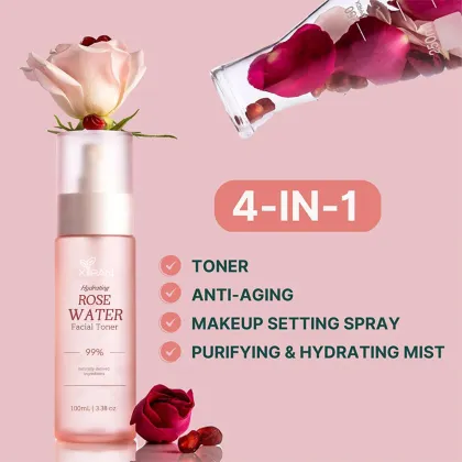 Private Label Rose Water Face Toner - Anti-Aging Hydrating Moisturizing Spray
