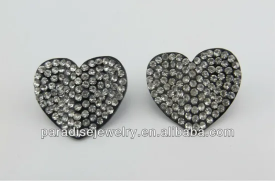 2013 Popular heart design rhinestone stud earrings for women E-21167