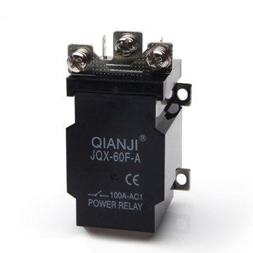 Black Cover High Power 12V DC Relay - Qianji 60A 60F