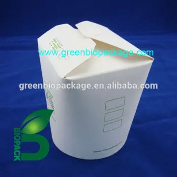 Disposable chinese take out lunch box, biodegradable paper noodle box
