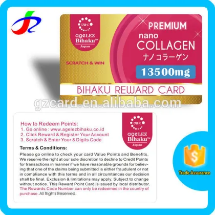 Plastic scratch cards in silk screen card printing