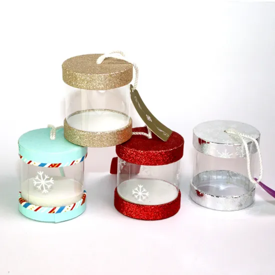 Display clear PVC paper tube box packaging