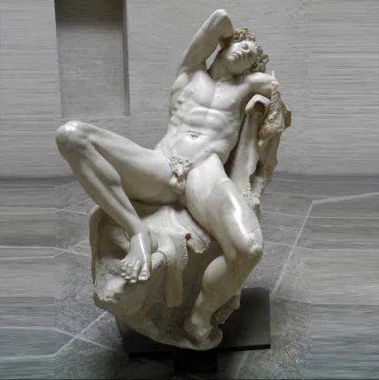 Antique nude human body sculpture crafts marble male nude sculpture